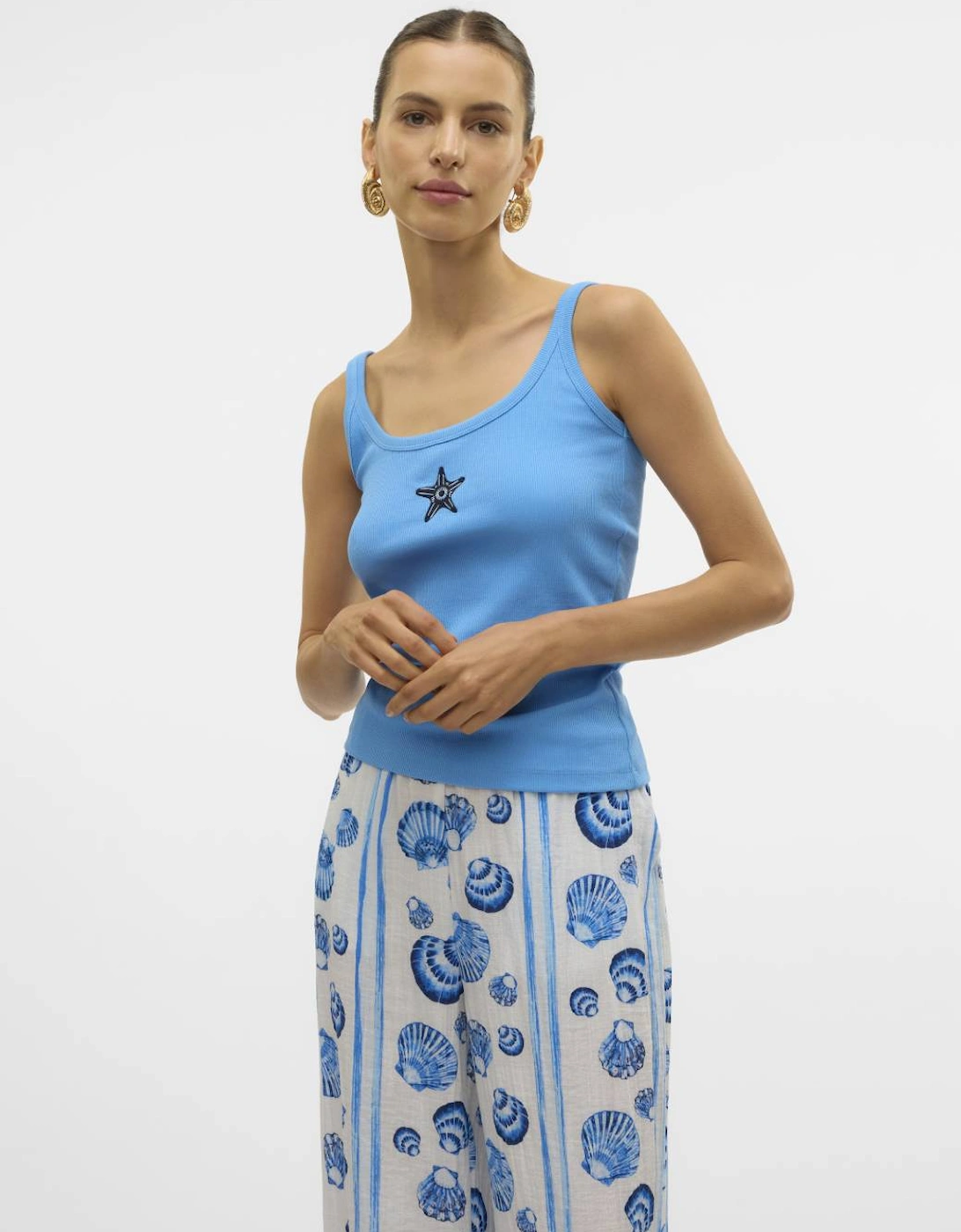 Diana Singlet Box Top Azure Blue Starfish, 6 of 5