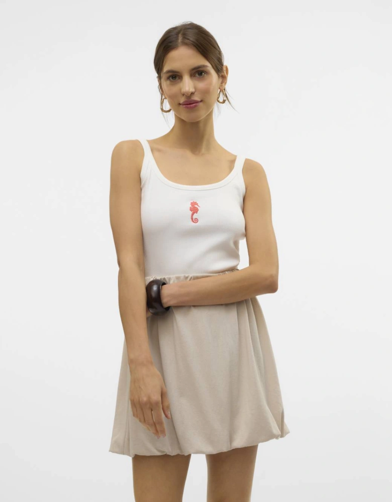 Diana Singlet Box Top Snow White Seahorse