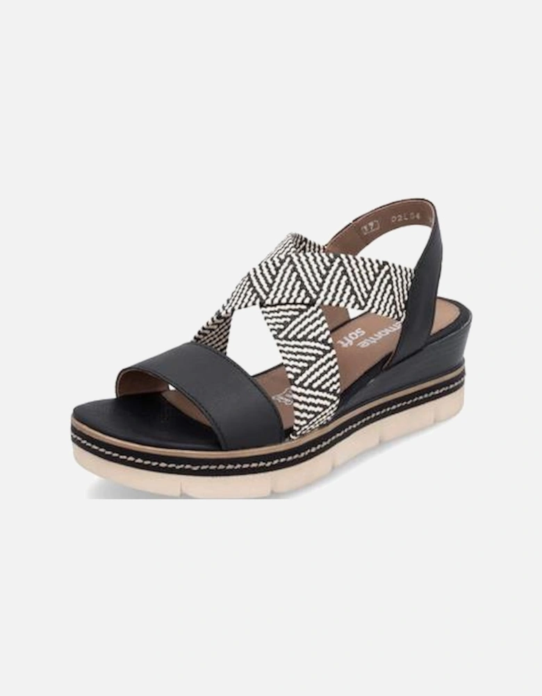 Remonte Ladies sandal D2L54-03 in Black combi