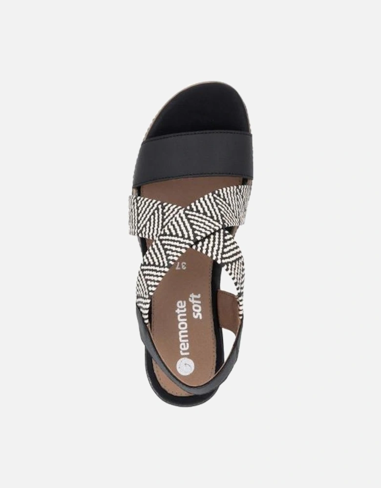 Remonte Ladies sandal D2L54-03 in Black combi