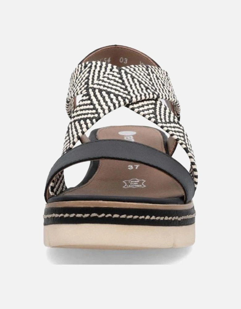 Remonte Ladies sandal D2L54-03 in Black combi