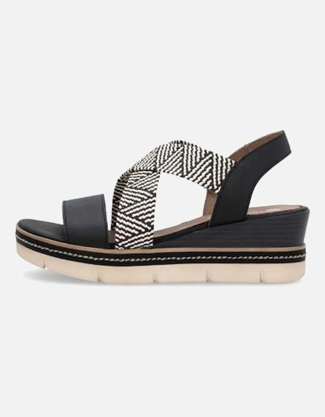 Remonte Ladies sandal D2L54-03 in Black combi