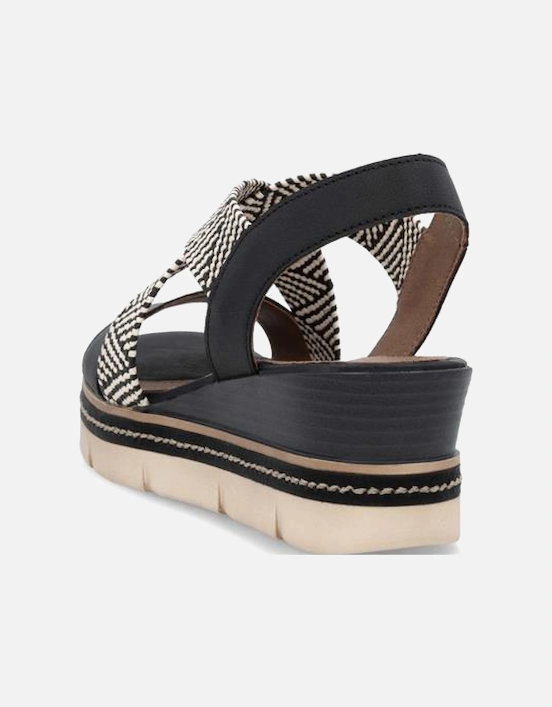 Remonte Ladies sandal D2L54-03 in Black combi