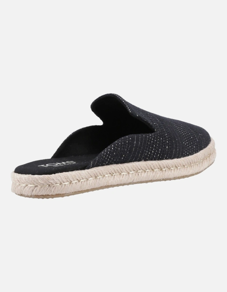 Santiago Mule Textile Women's Black Metallic Slippers