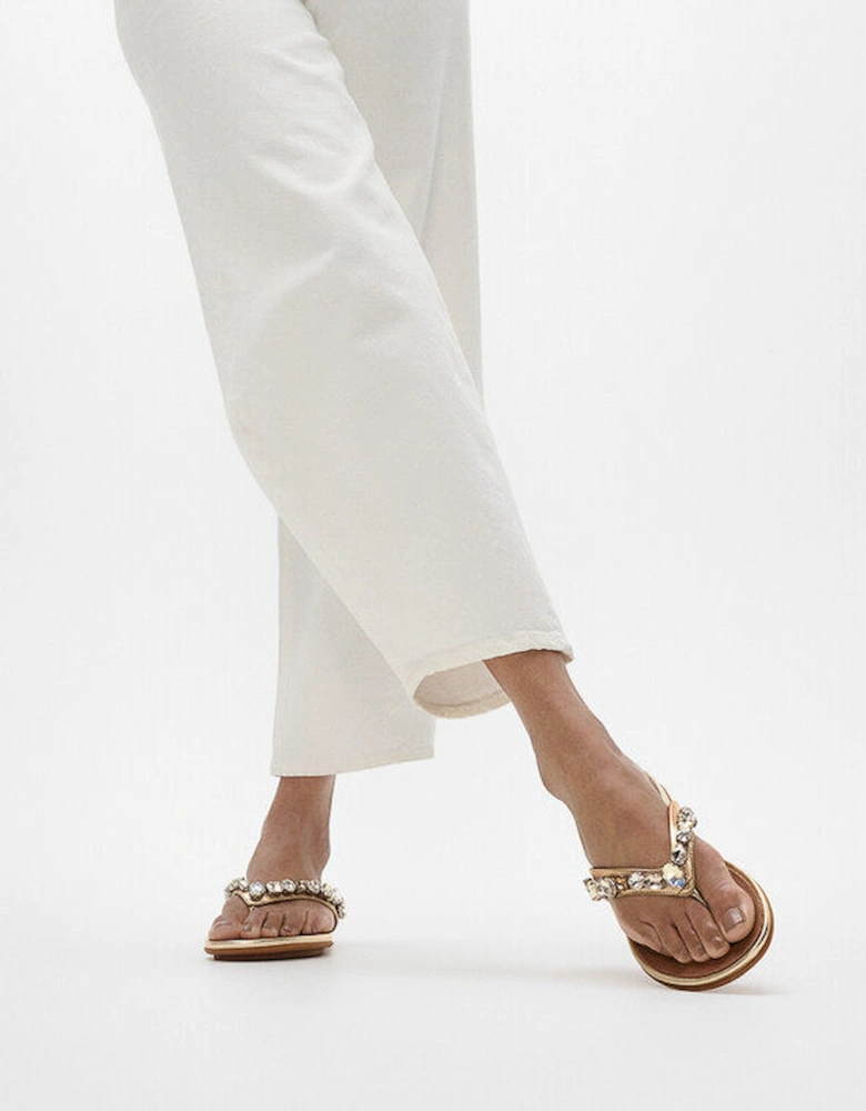 GRACIE JEWEL-DELUXE Womens Flip Flops Silver