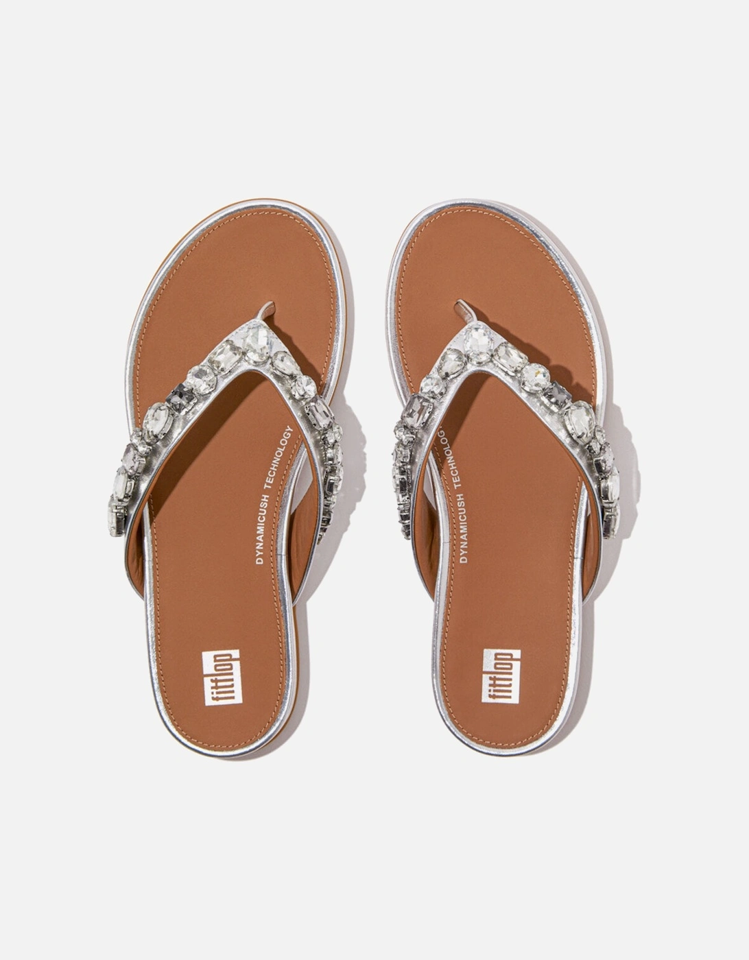 GRACIE JEWEL-DELUXE Womens Flip Flops Silver