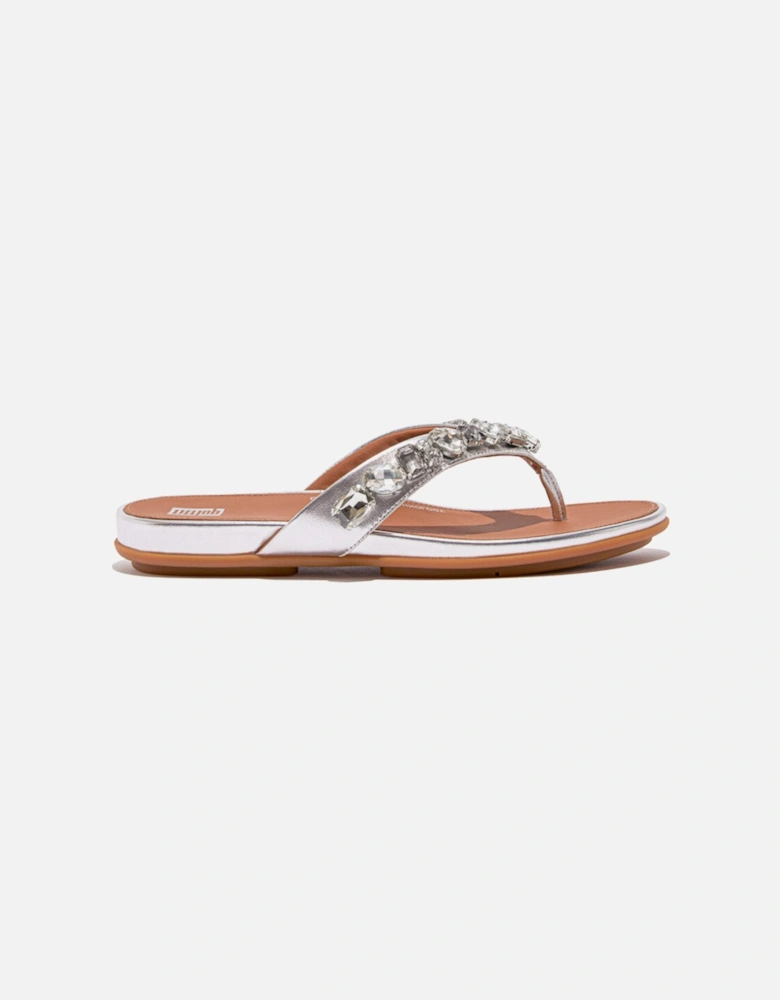 GRACIE JEWEL-DELUXE Womens Flip Flops Silver
