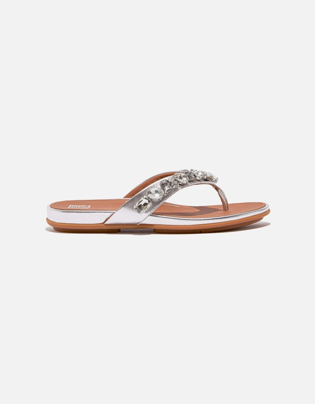 GRACIE JEWEL-DELUXE Womens Flip Flops Silver, 10 of 9