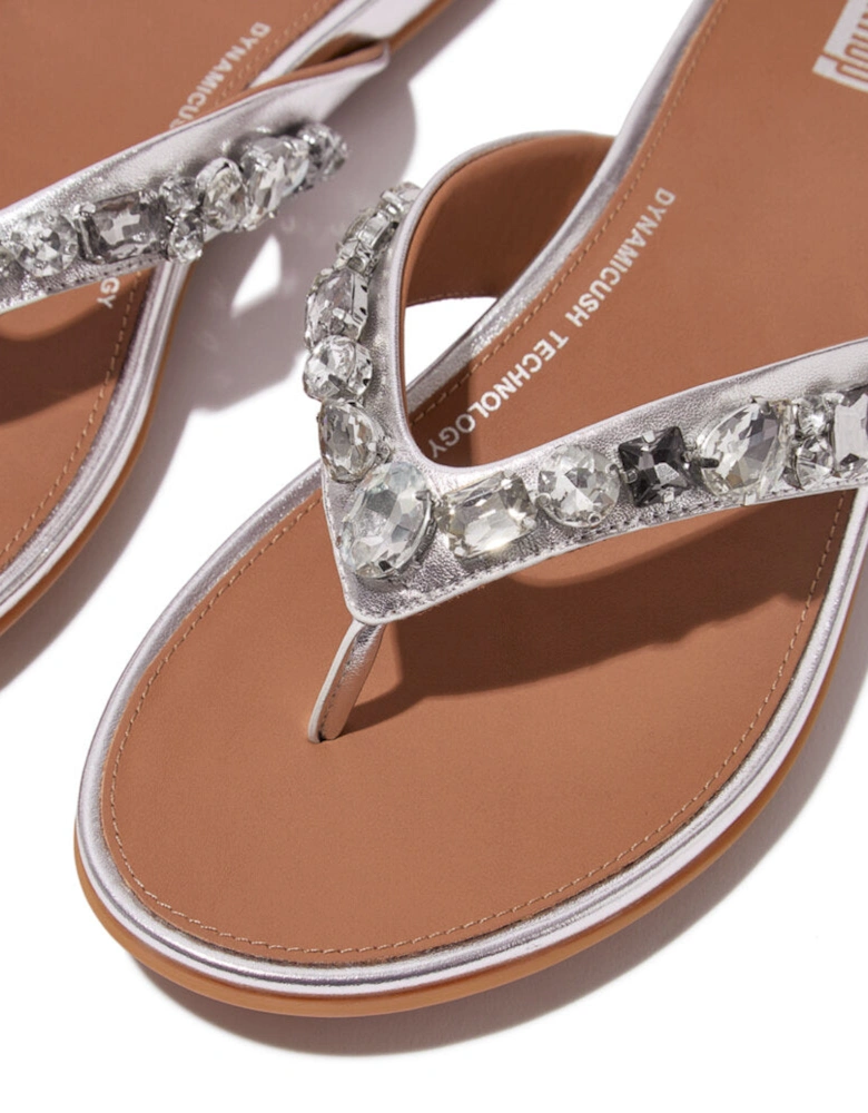 GRACIE JEWEL-DELUXE Womens Flip Flops Silver
