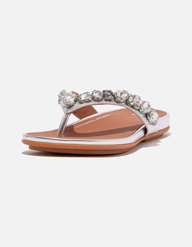 GRACIE JEWEL-DELUXE Womens Flip Flops Silver