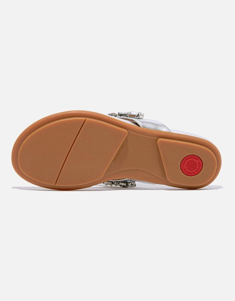 GRACIE JEWEL-DELUXE Womens Flip Flops Silver