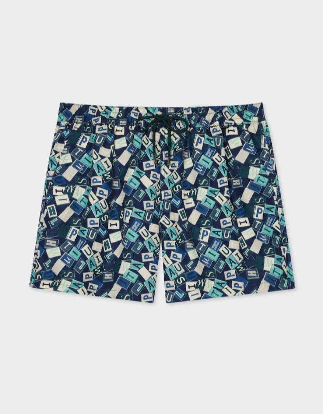 Logo Letters Swim Shorts, Green, 2 of 1