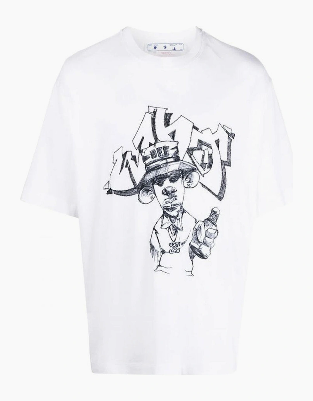 Men's Off-White Graff Freest Over Skate Short-Sleeve T-Shirt in White - Size: 36