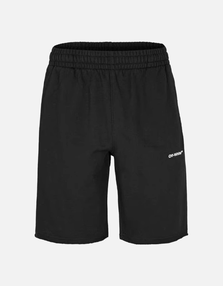 Diag Wave Outline Sweat Shorts in Black