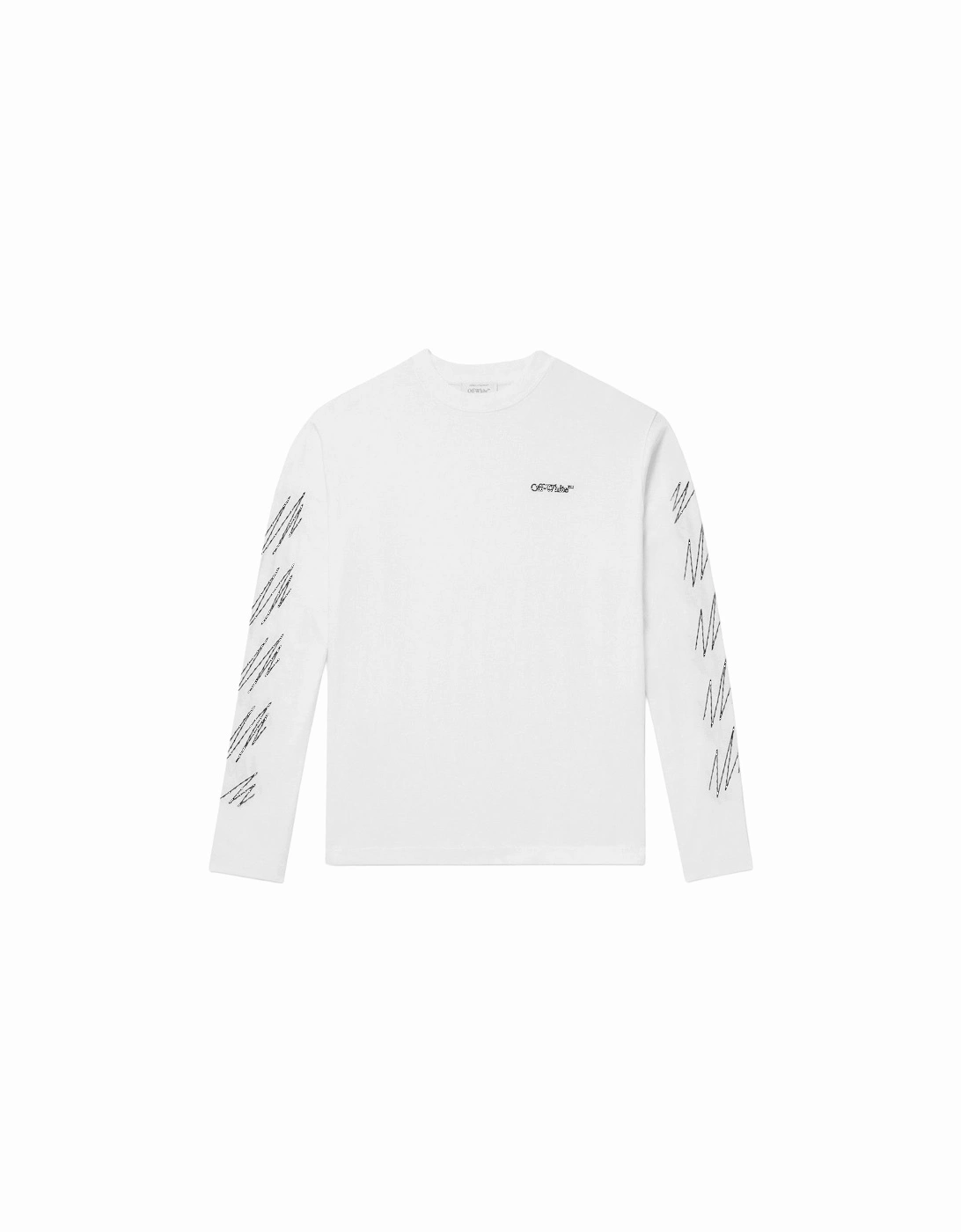 Stitch Diags Skate Sweatshirt in White, 2 of 1