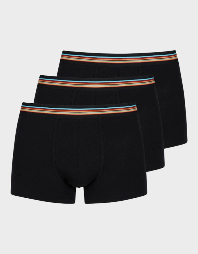 3-Pack Signature Trim Boxer Trunks, Black