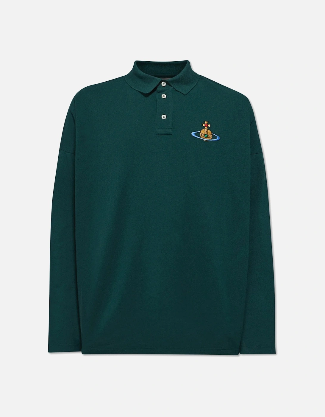 Men's Green Oversized Piqué Polo Shirt, 5 of 4