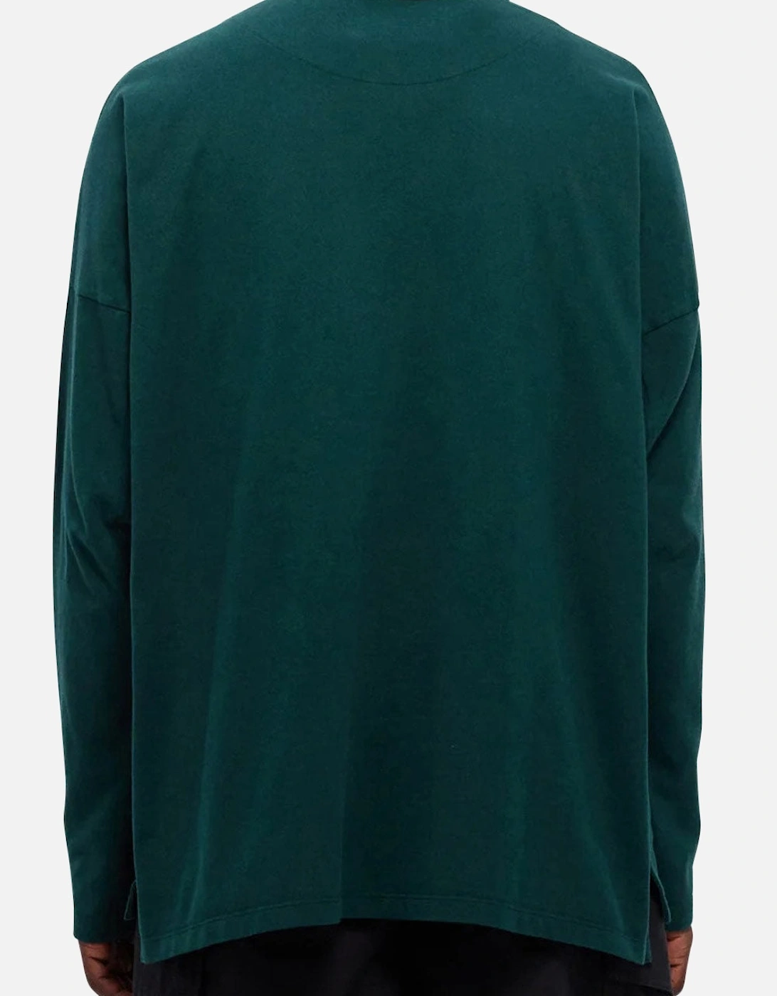 Men's Green Oversized Piqué Polo Shirt