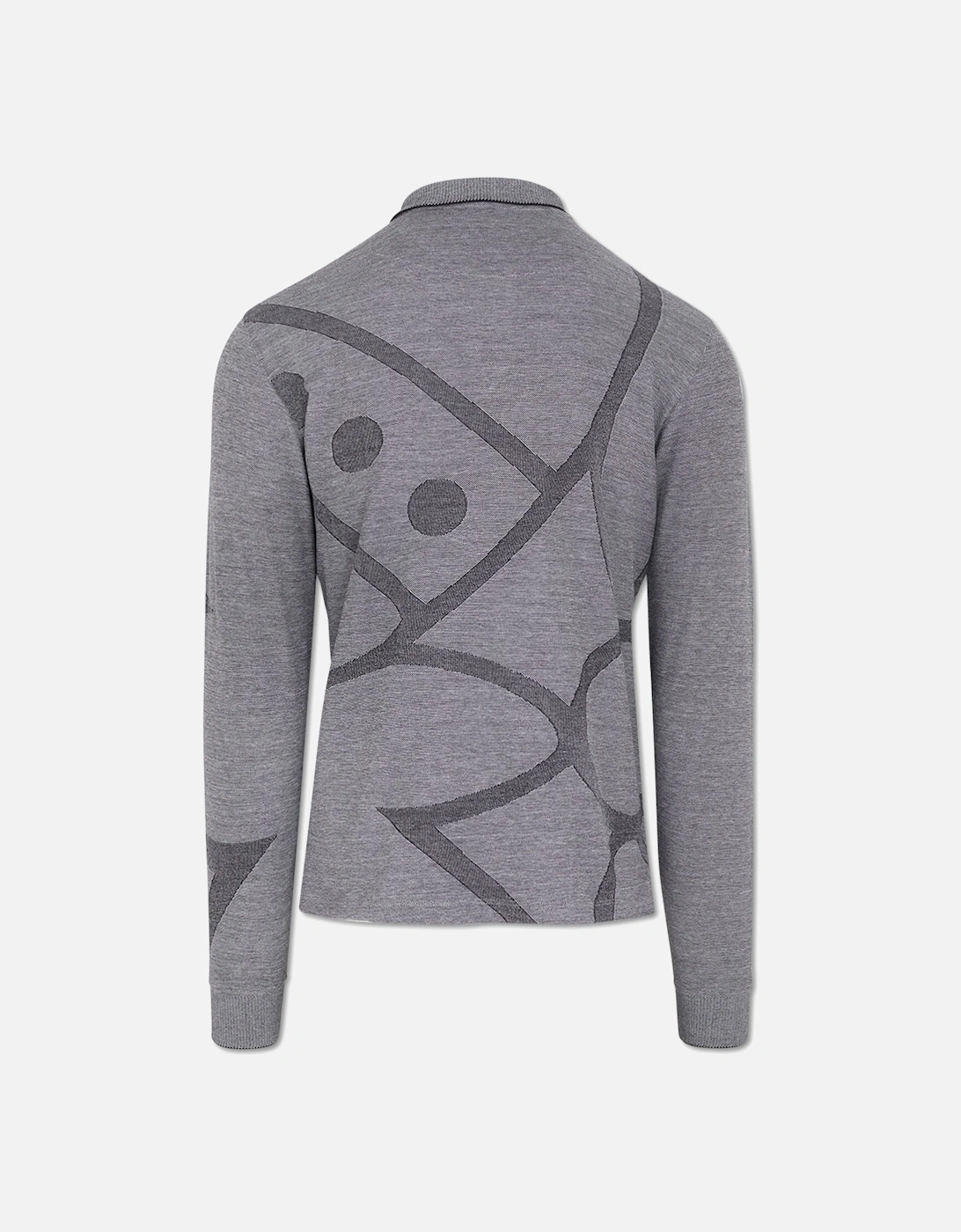 Men's Grey Long Sleeve Polo Shirt
