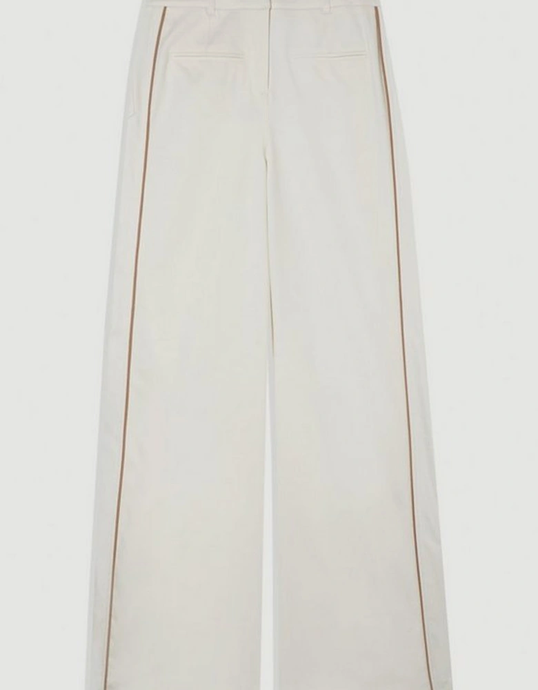 Archive Collection - Tailored Denim Belted Pocket Detail Wide Leg Trousers
