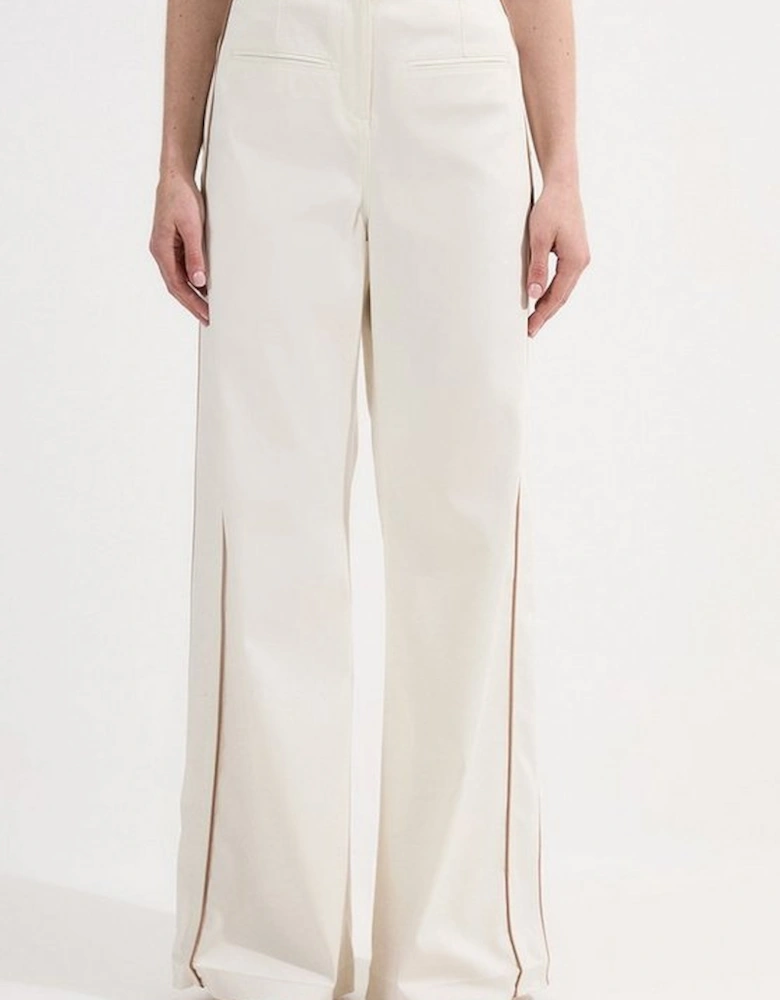Archive Collection - Tailored Denim Belted Pocket Detail Wide Leg Trousers