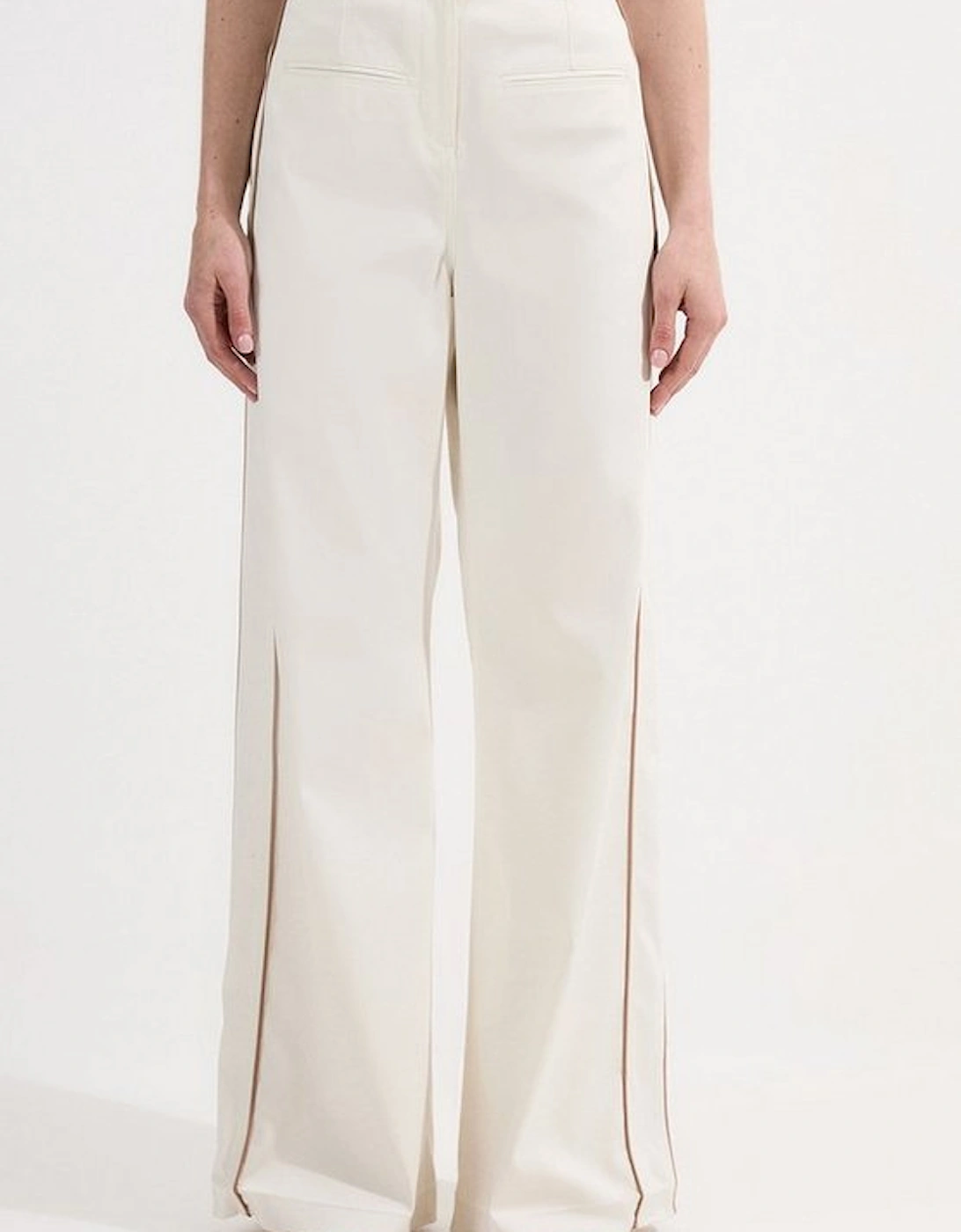 Archive Collection - Tailored Denim Belted Pocket Detail Wide Leg Trousers