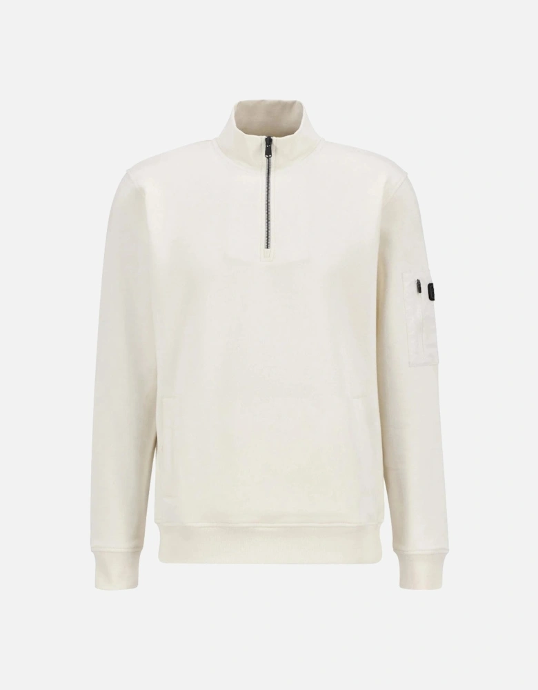 Ewan Funnel Neck Sweatshirt WH32  Whisper White