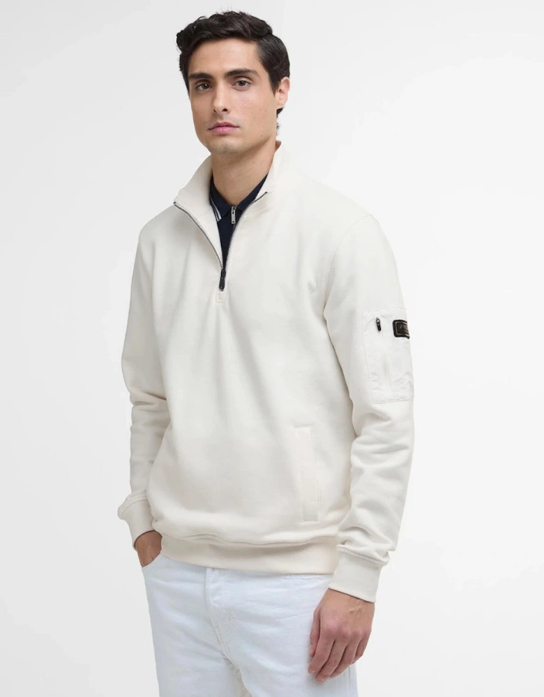 Ewan Funnel Neck Sweatshirt WH32  Whisper White