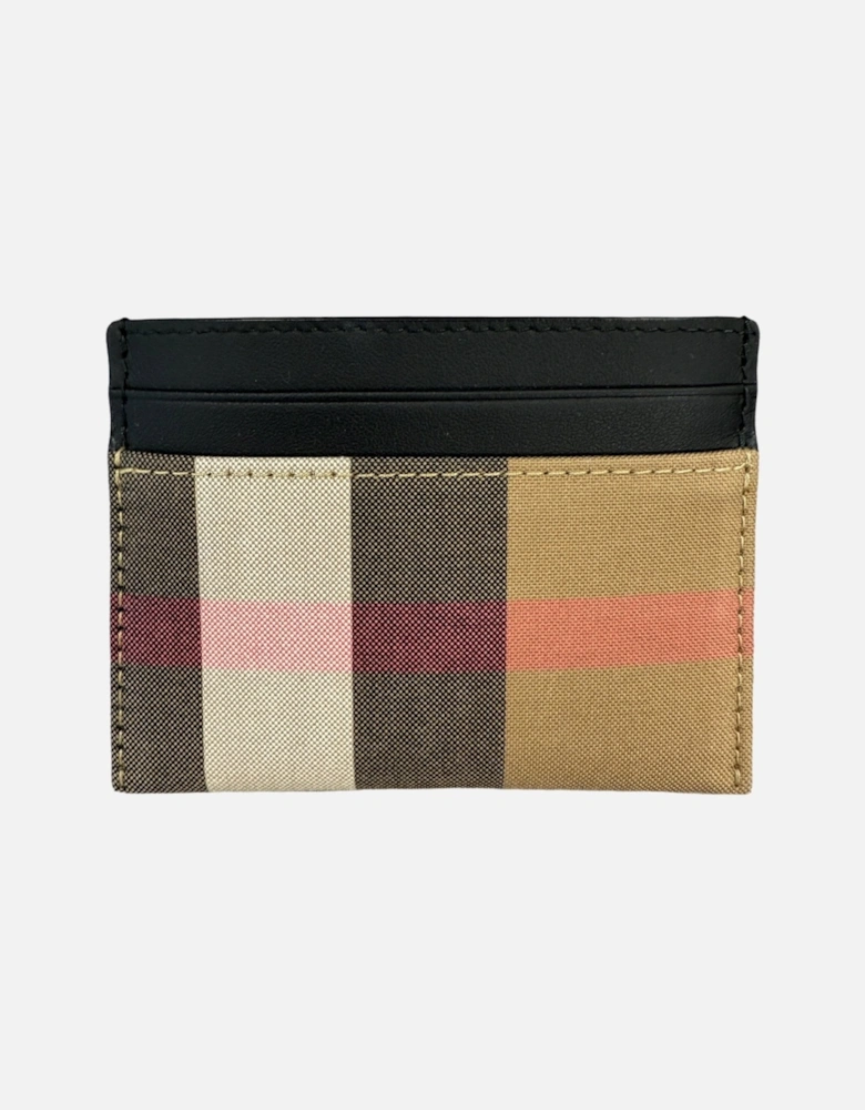 Leather & Canvas Classic Check Card Holder