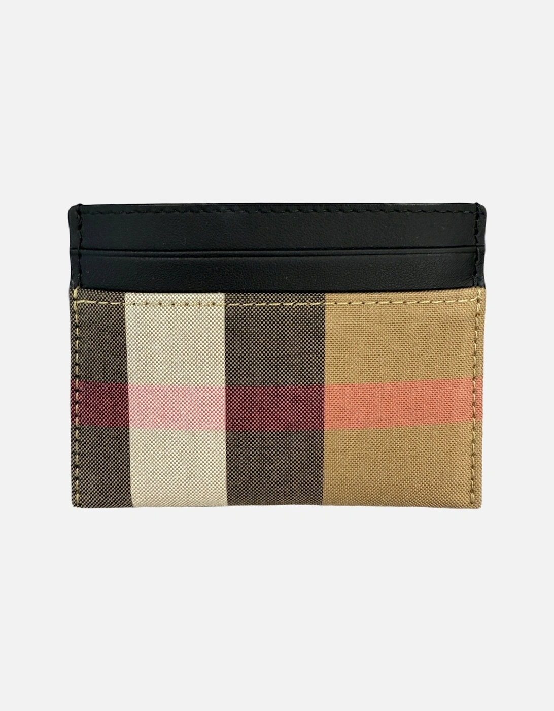 Leather & Canvas Classic Check Card Holder, 3 of 2