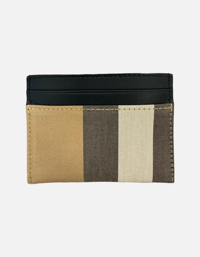 Leather & Canvas Classic Check Card Holder