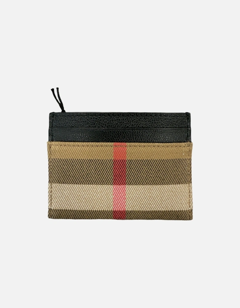 Leather & Canvas Classic Check Card Holder