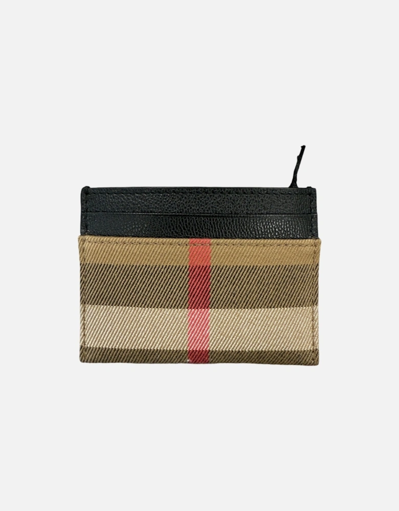 Leather & Canvas Classic Check Card Holder