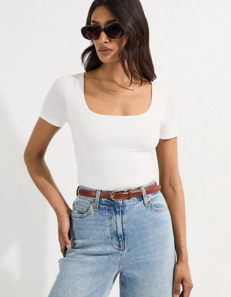 Contour Jersey Short Sleeve Scoop Neck Top