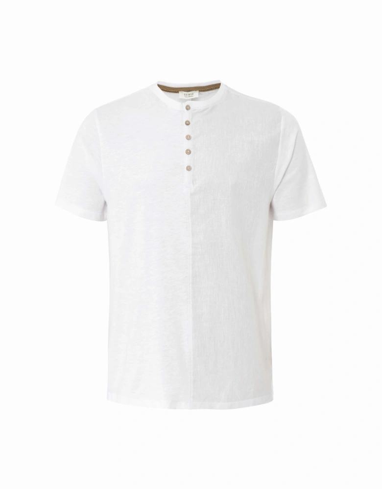 Cotton Linen Henley T-Shirt