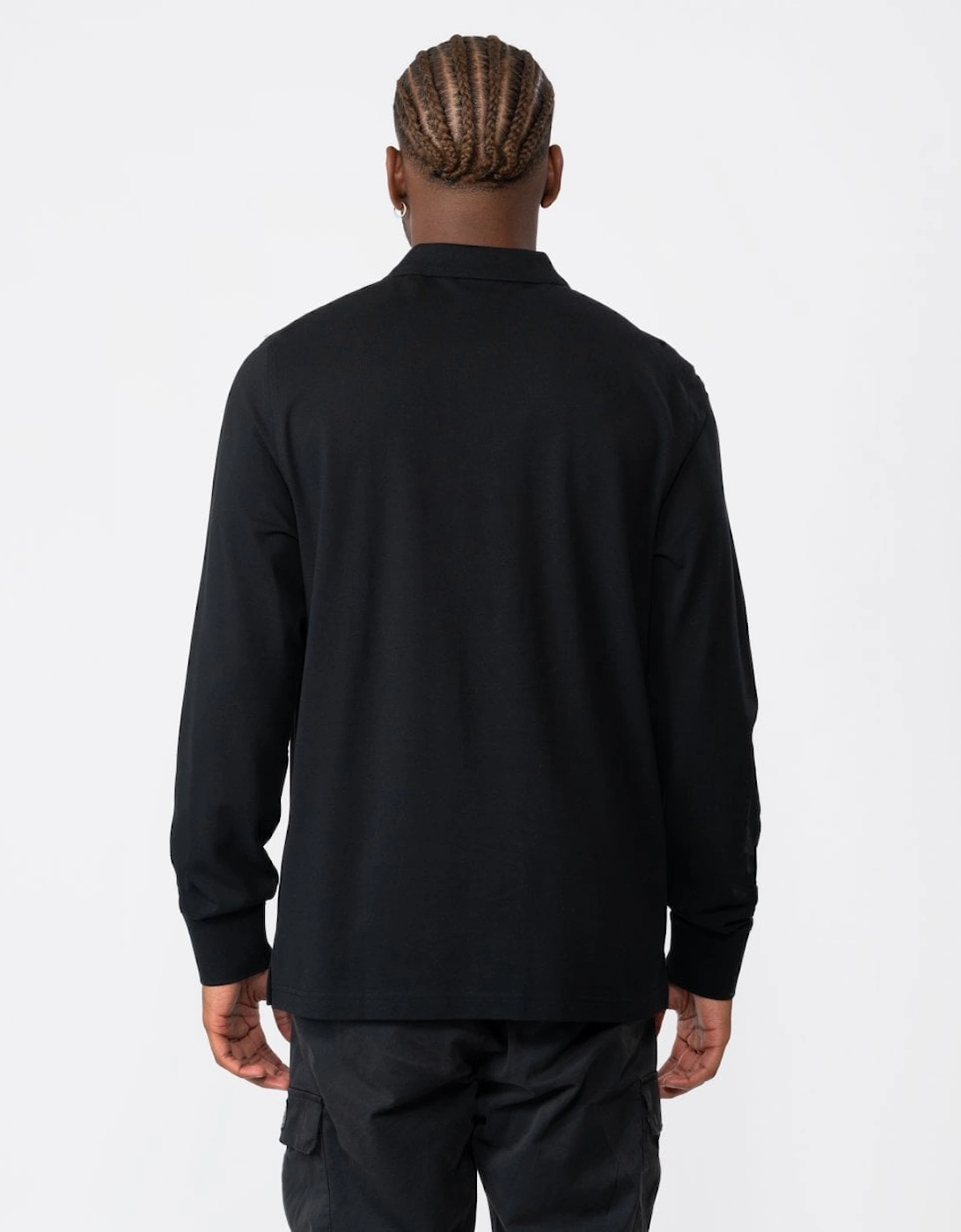 Mens Regular Fit Long Sleeve Shield Logo Pique Rugger