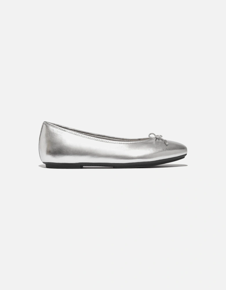 DELICATO BOW SOFT Womens Ballet Flats Silver
