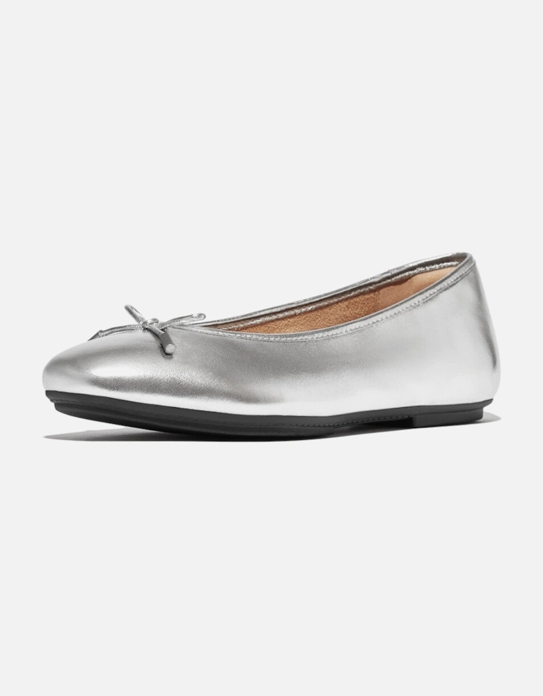 DELICATO BOW SOFT Womens Ballet Flats Silver