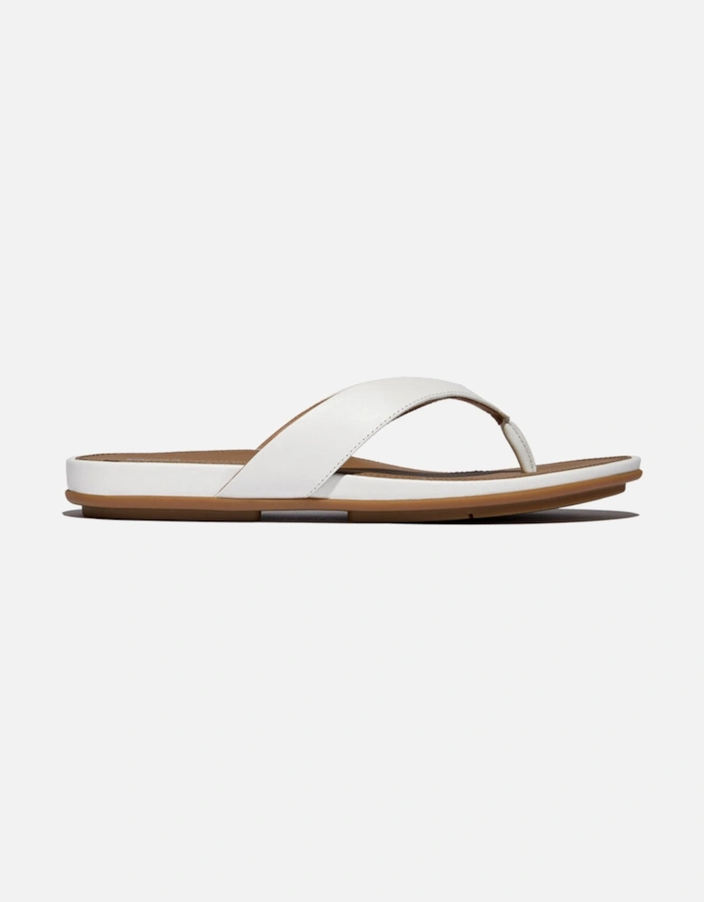 GRACIE LEATHER Womens Flip Flops Urban White