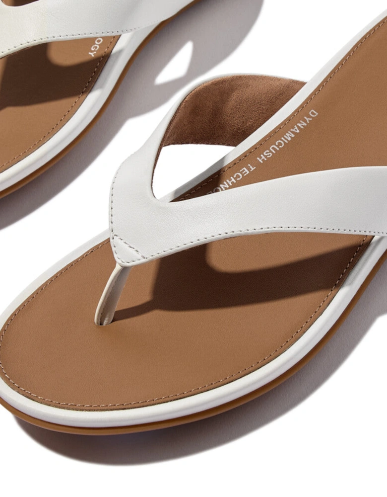 GRACIE LEATHER Womens Flip Flops Urban White