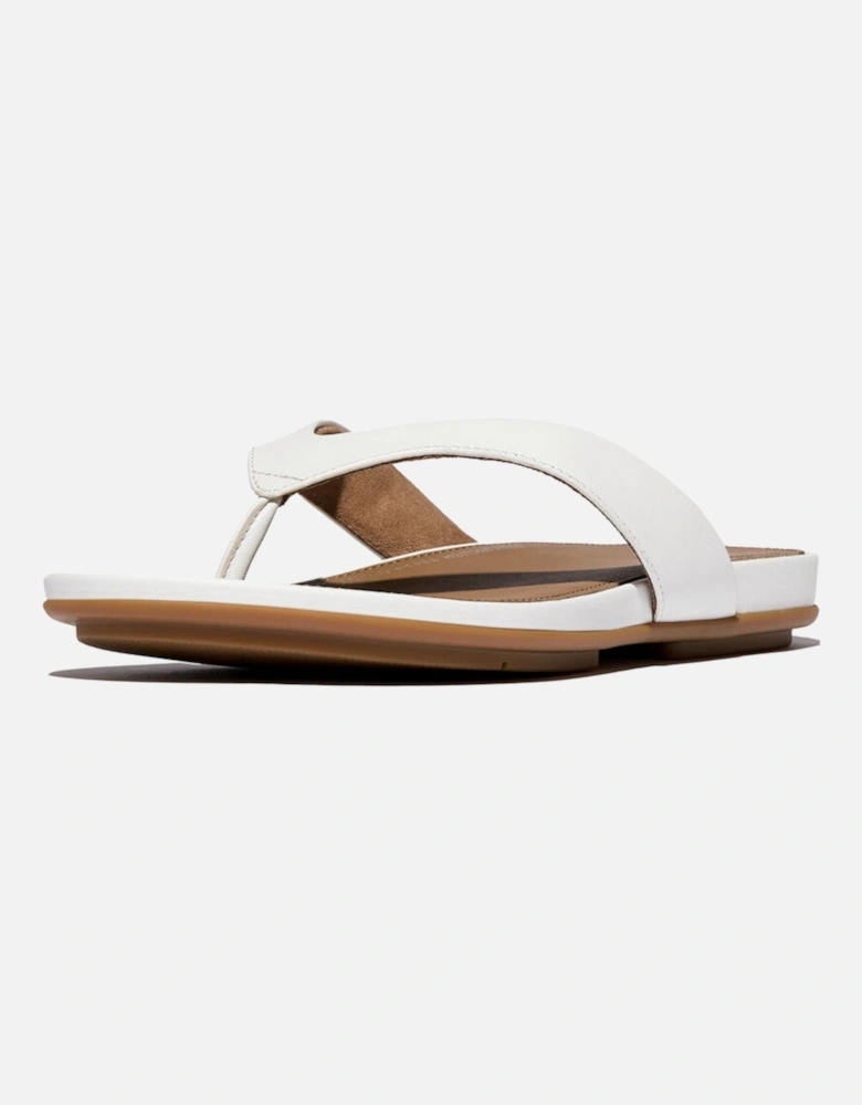 GRACIE LEATHER Womens Flip Flops Urban White