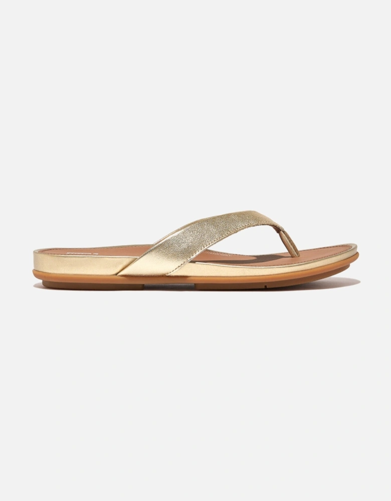 GRACIE LEATHER Womens Flip Flops Platino