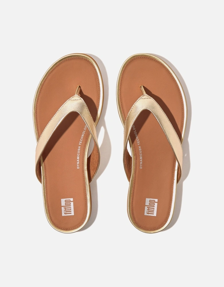 GRACIE LEATHER Womens Flip Flops Platino