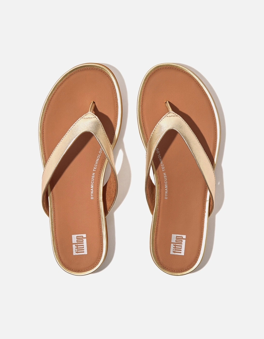 GRACIE LEATHER Womens Flip Flops Platino