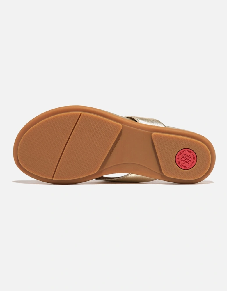 GRACIE LEATHER Womens Flip Flops Platino