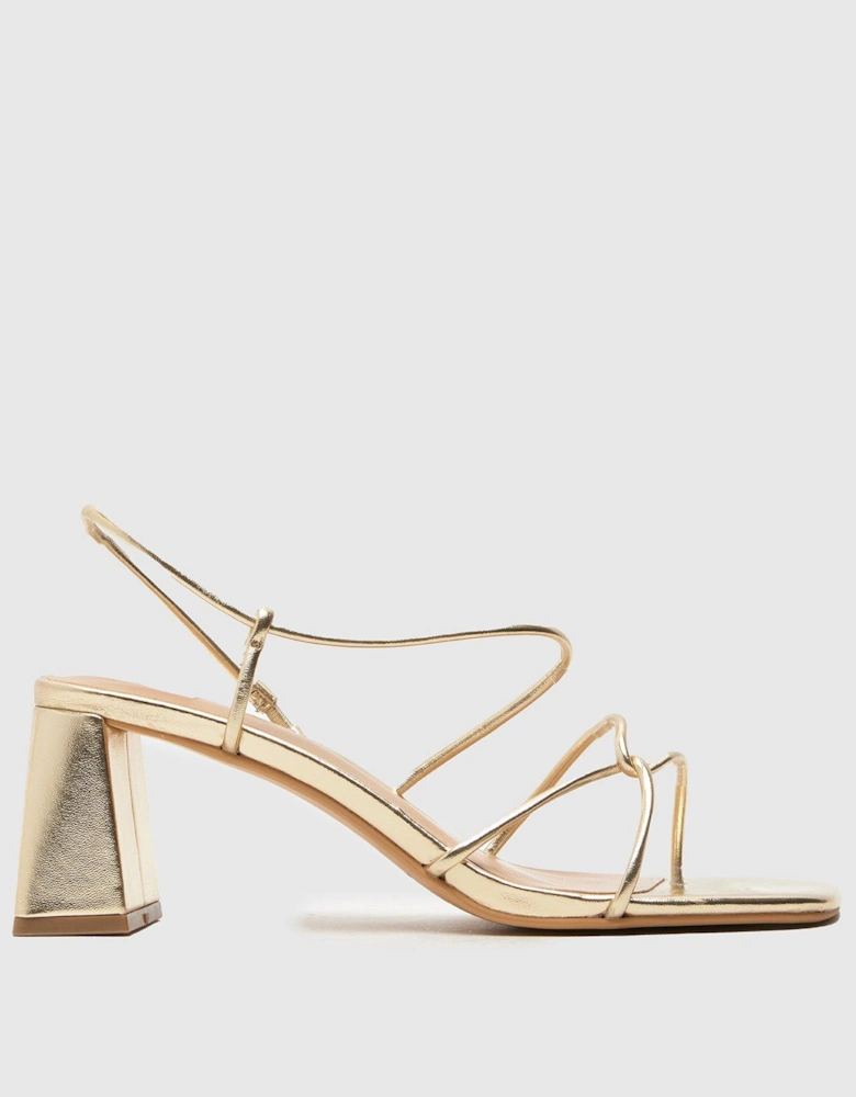 Shiloh Wide Fit Block Heel Sandals - Gold