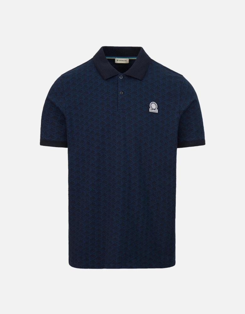 SB Monogram Jacquard Polo Shirt Navy