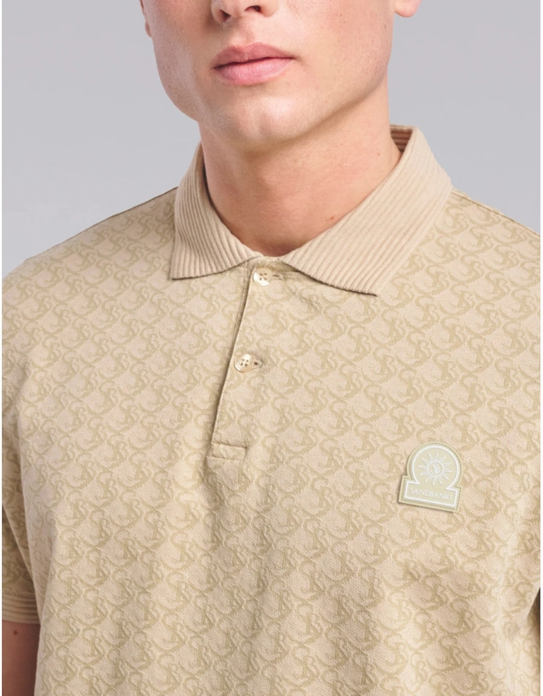 SB Monogram Jacquard Polo Shirt Sand