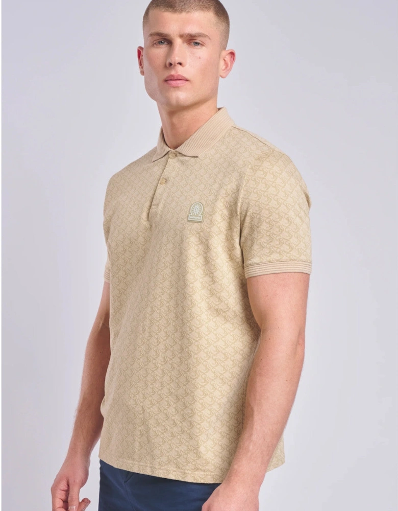 SB Monogram Jacquard Polo Shirt Sand