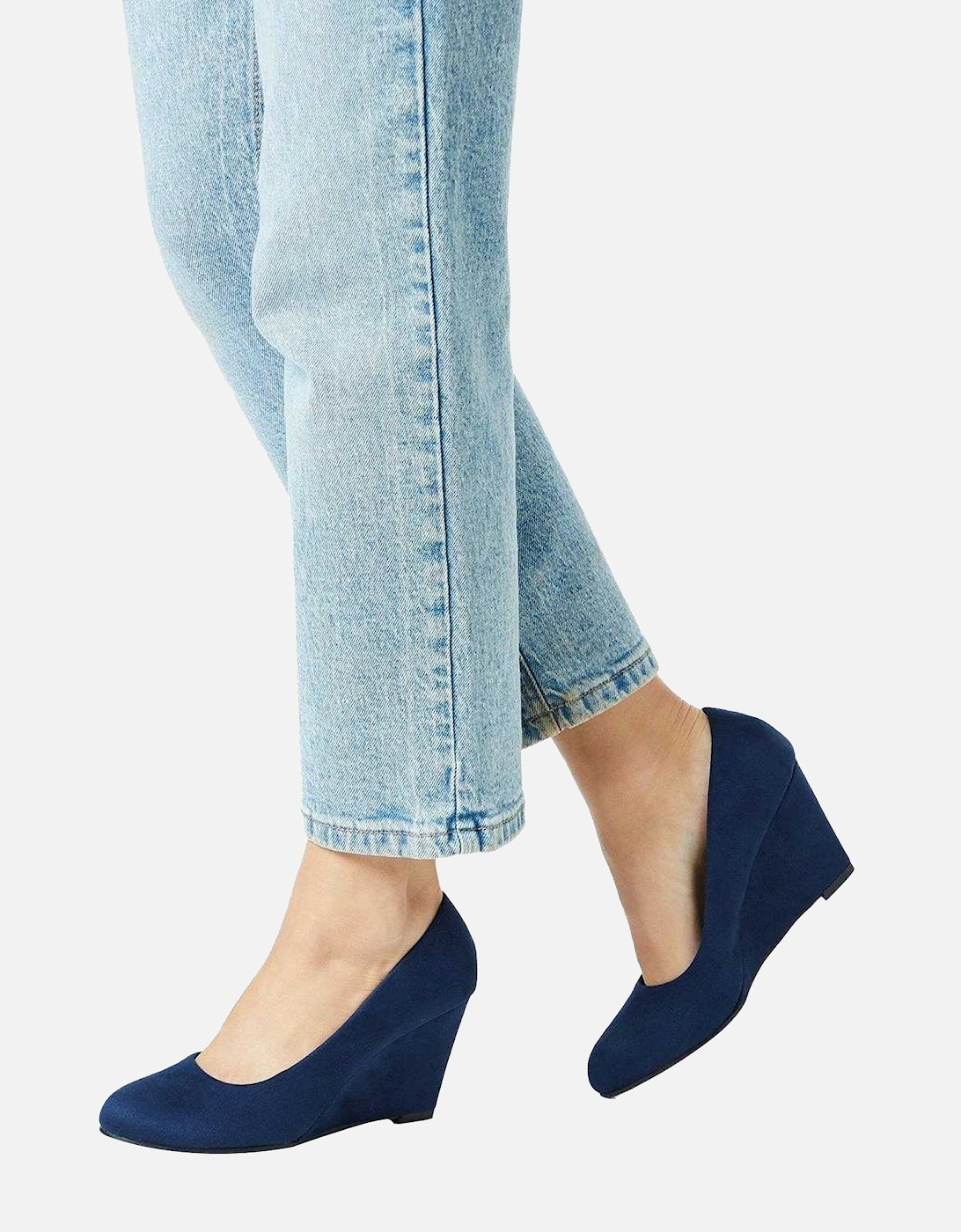 Womens/Ladies Duke Wedge Court Shoes